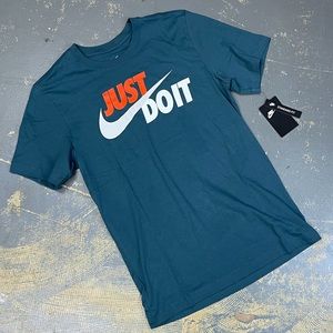 Nike Just Do It Tee JDI Teal AR5006-058 Small Shirt Green